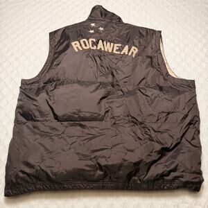 Rocawear Puffer Vest Mens 3XL zip up Brown Y2k Hip Hop Outdoor